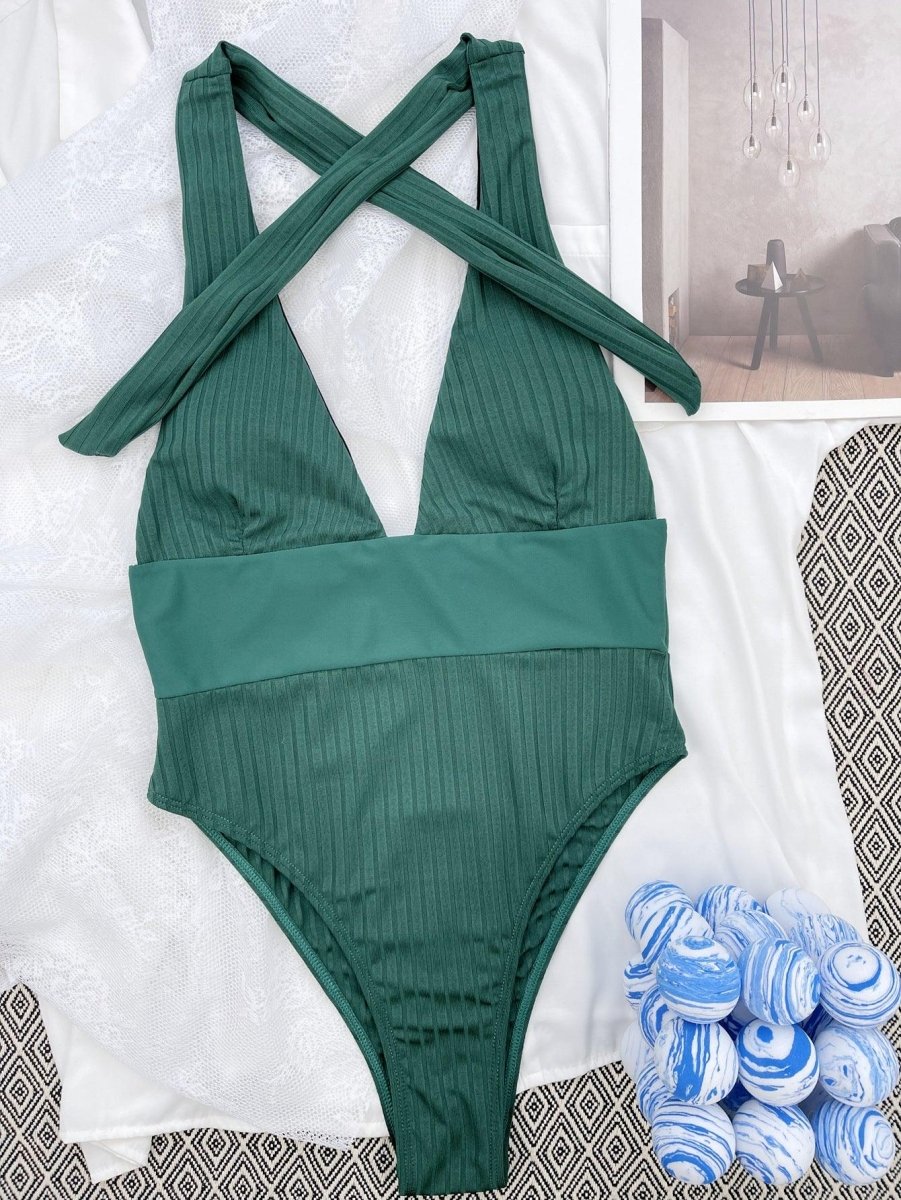 One - piece Swimsuit Patchwork Swimsuit Bikini - AmiraMart
