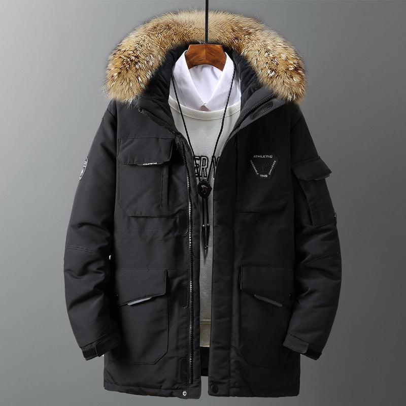 Outdoor men and women mid - length loose couple custom thick coat - AmiraMart