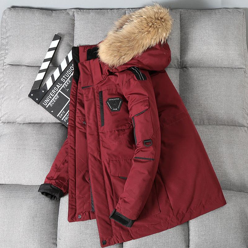 Outdoor men and women mid - length loose couple custom thick coat - AmiraMart