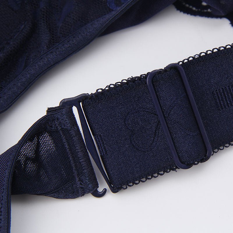 Wide Strap Adjuster Thin Large Cup Bra - AmiraMart