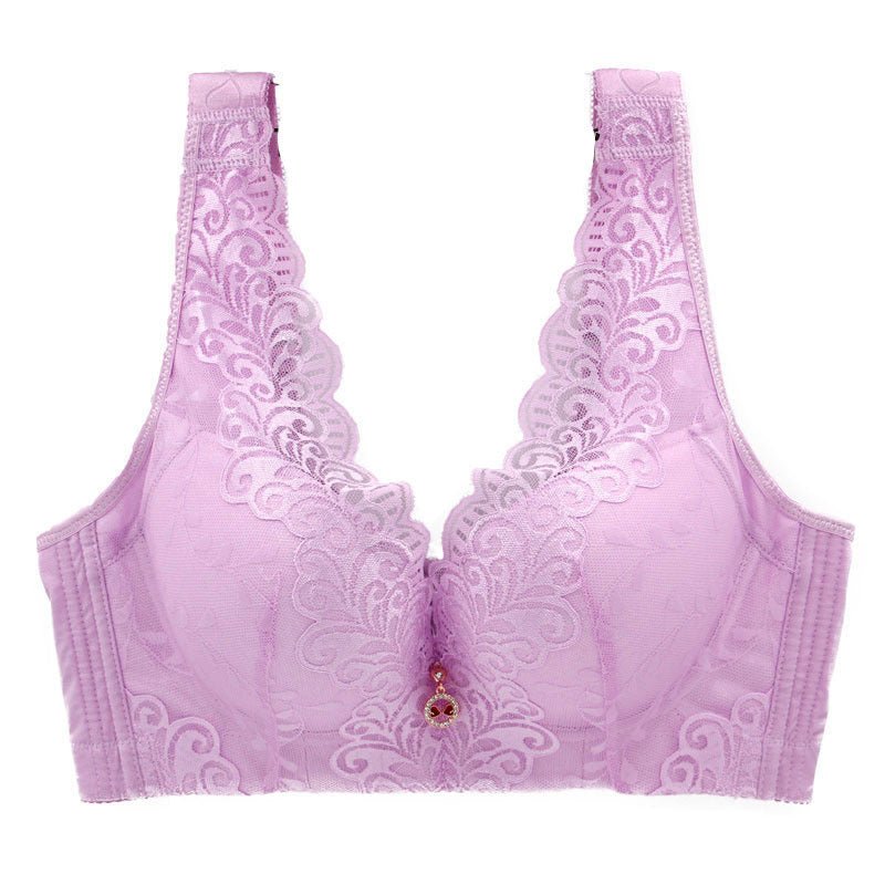Wide Strap Adjuster Thin Large Cup Bra - AmiraMart