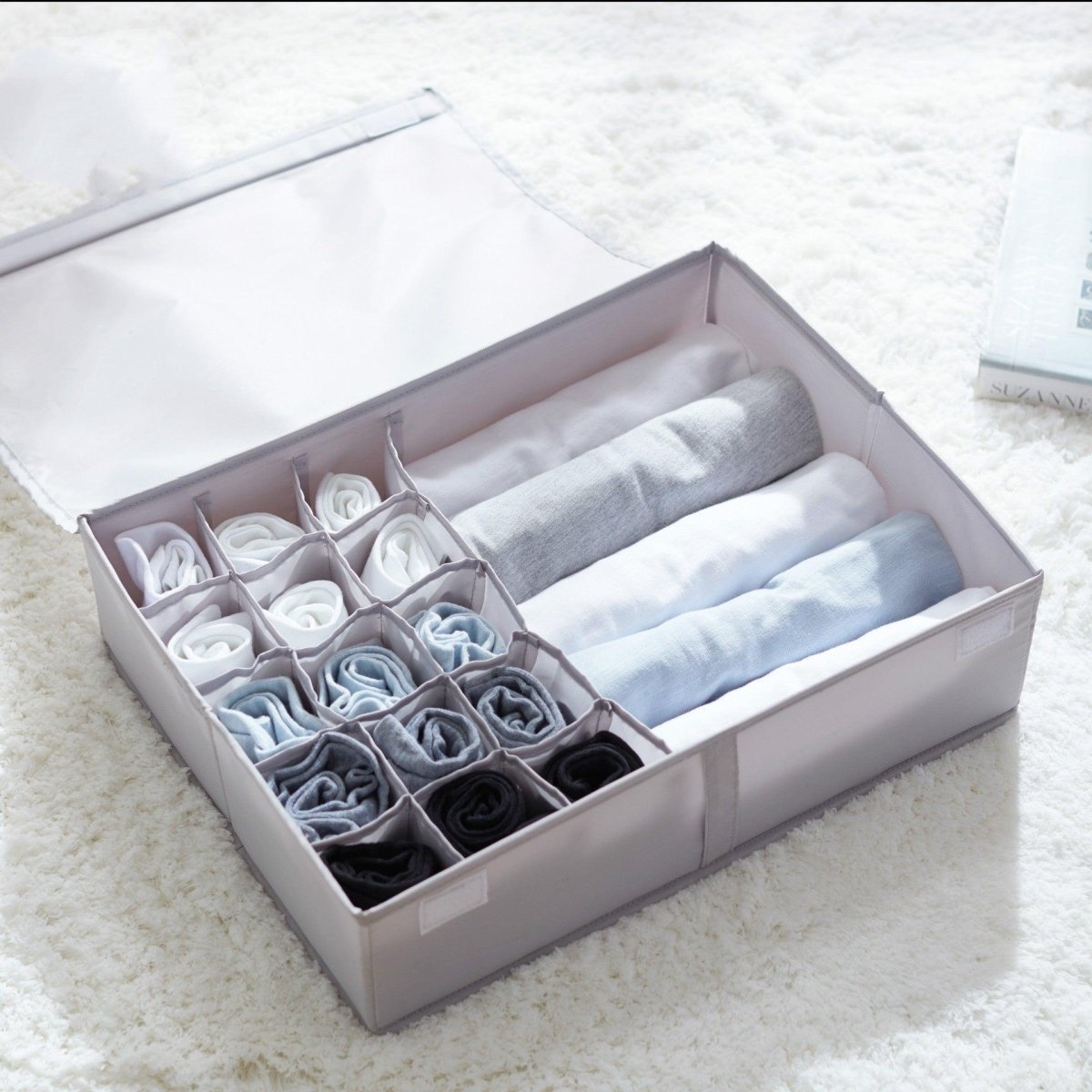 Oxford Burger Underwear Socks Storage Box - AmiraMart