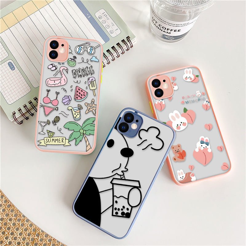 Painted TPU Frame Protective Phone Case for iPhone - AmiraMart