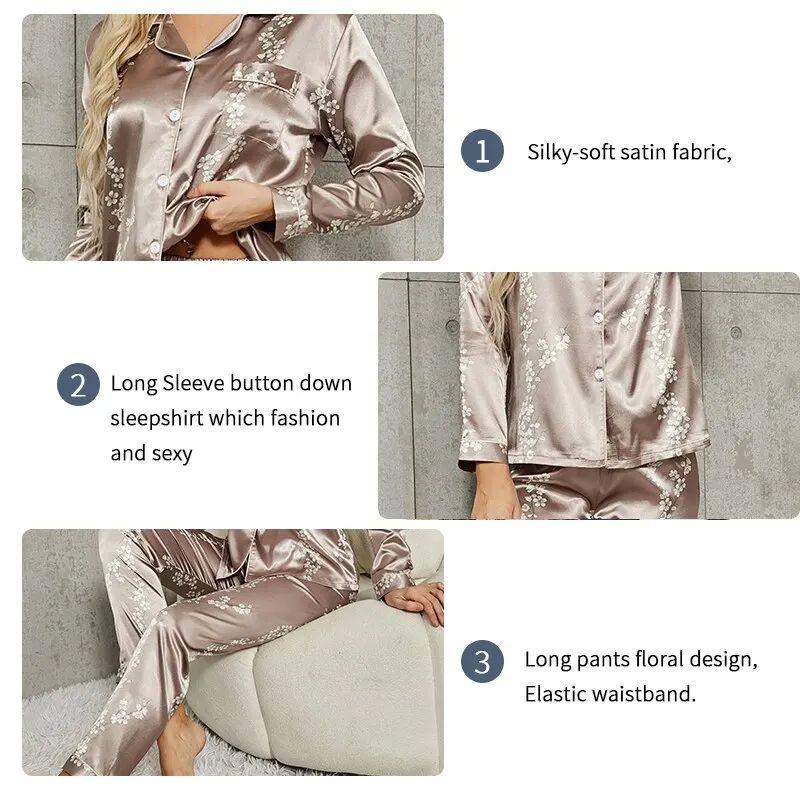 Pajama Set Long Sleeved Women - AmiraMart