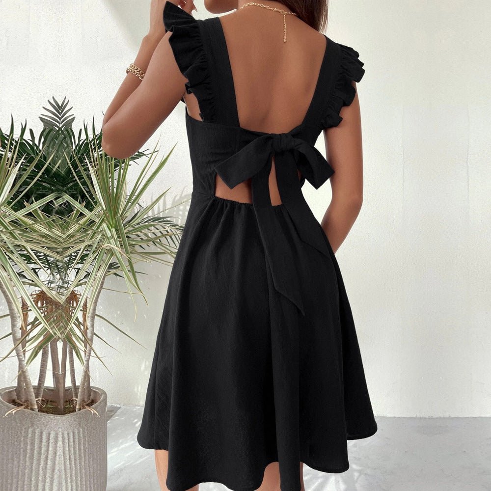 Pastoral Style Sweet Skirt With Suspenders - AmiraMart