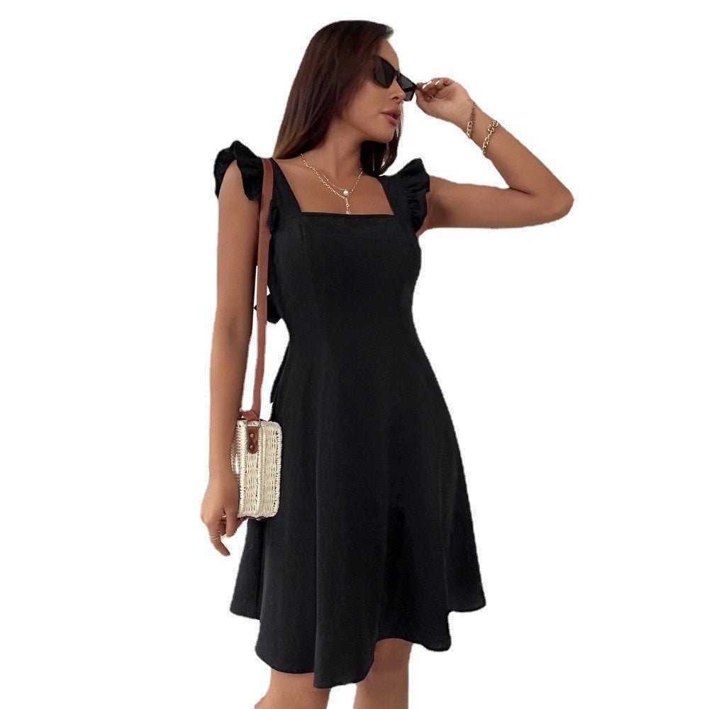 Pastoral Style Sweet Skirt With Suspenders - AmiraMart