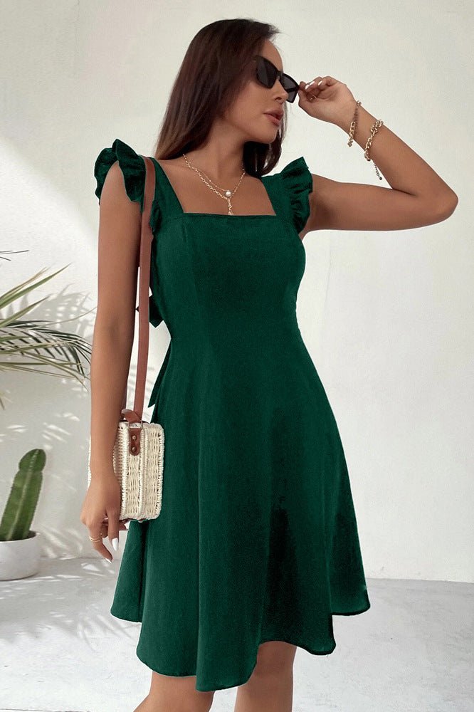 Pastoral Style Sweet Skirt With Suspenders - AmiraMart