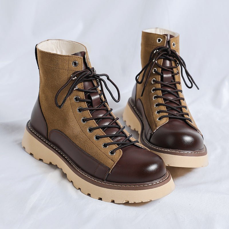 Patchwork Retro All - matching Work Clothes Boots - AmiraMart