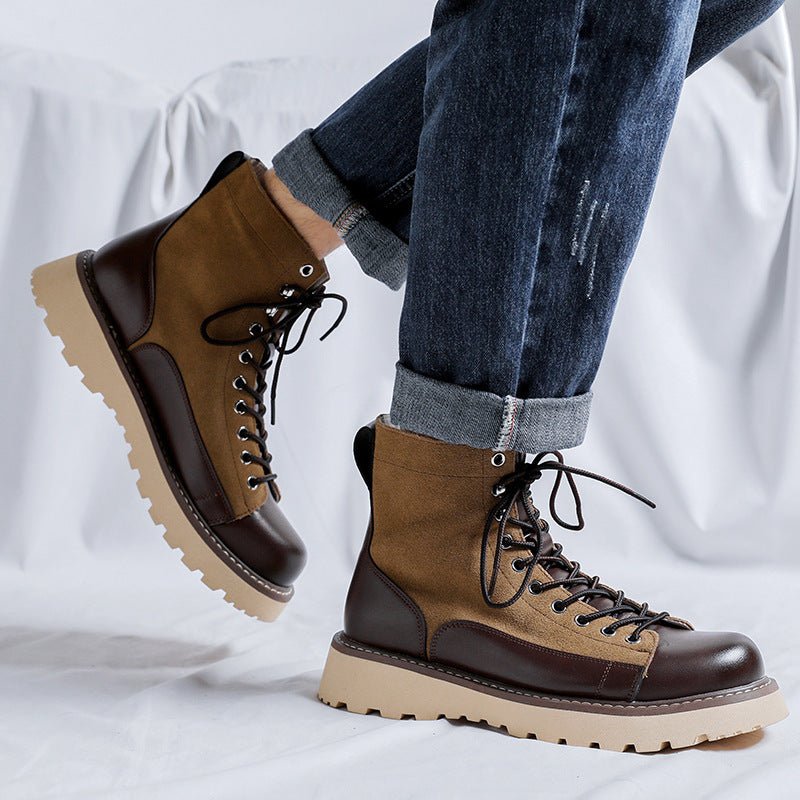 Patchwork Retro All - matching Work Clothes Boots - AmiraMart