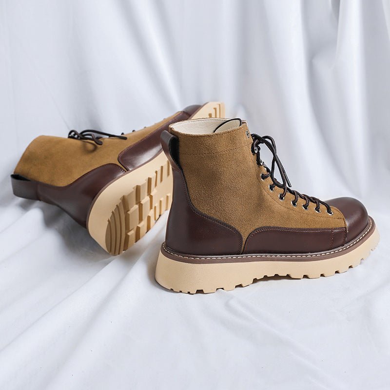 Patchwork Retro All - matching Work Clothes Boots - AmiraMart