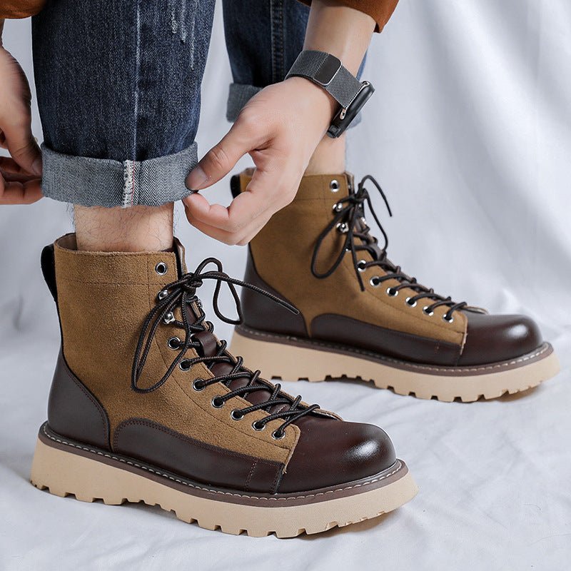 Patchwork Retro All - matching Work Clothes Boots - AmiraMart