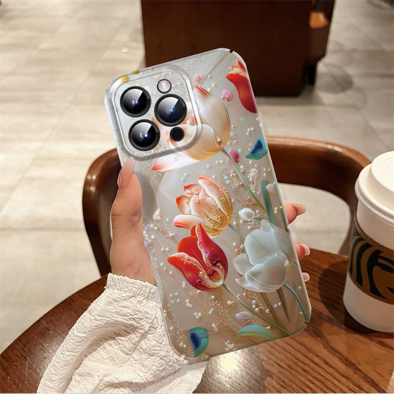 Pearl Flower Protective Phone Case - AmiraMart