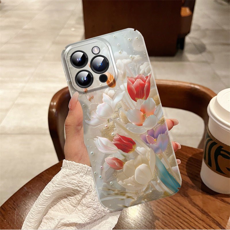 Pearl Flower Protective Phone Case - AmiraMart