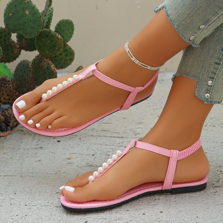 Pearl Thong Sandals - AmiraMart
