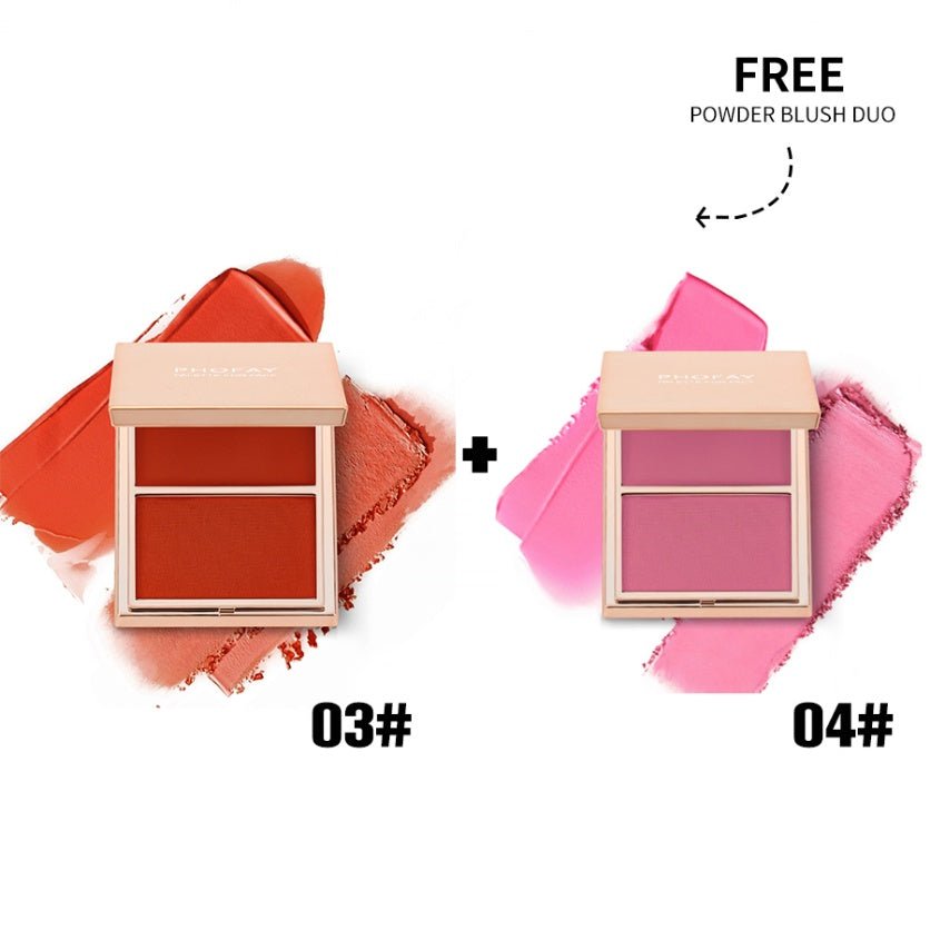 PHOFAY Cream & Powder Blush Duo - AmiraMart