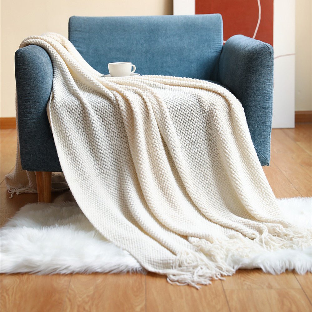 Pineapple Plaid Knit Sofa Cover Blanket - AmiraMart