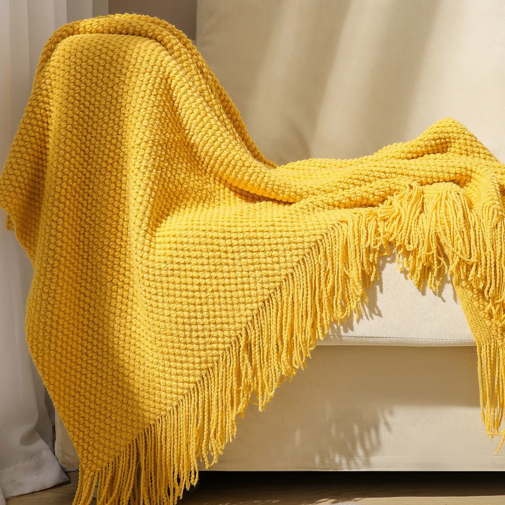 Pineapple Plaid Knit Sofa Cover Blanket - AmiraMart