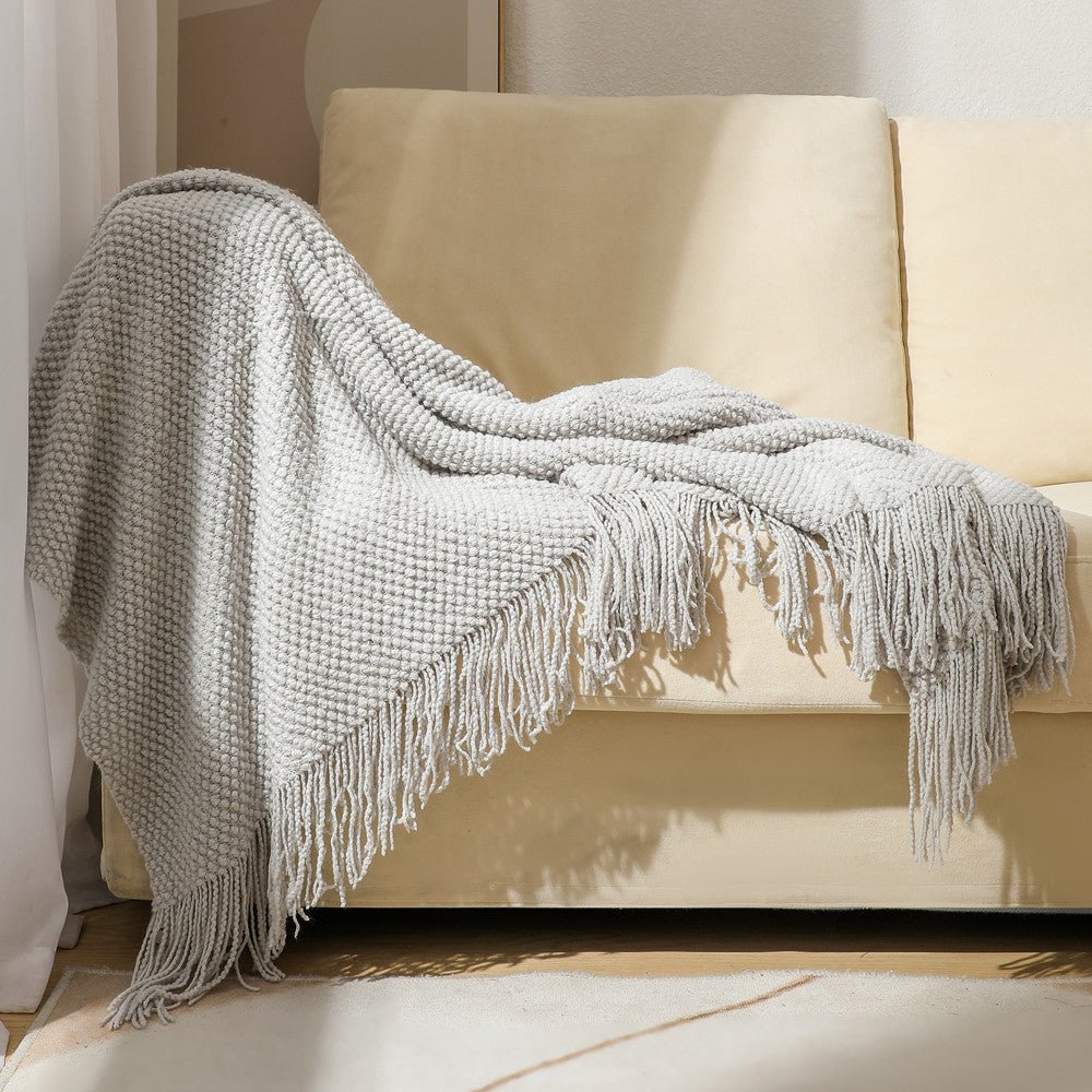 Pineapple Plaid Knit Sofa Cover Blanket - AmiraMart