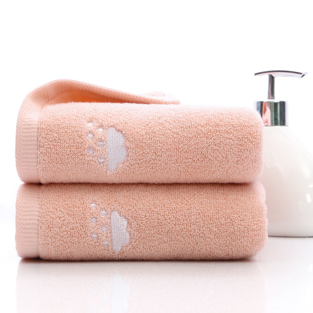 Plain Household Embroidered Couple Towel - AmiraMart