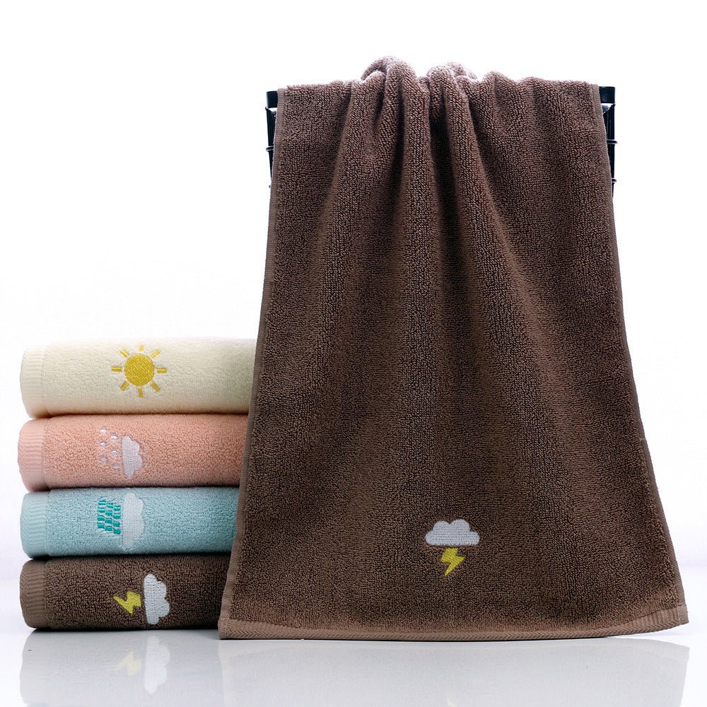 Plain Household Embroidered Couple Towel - AmiraMart