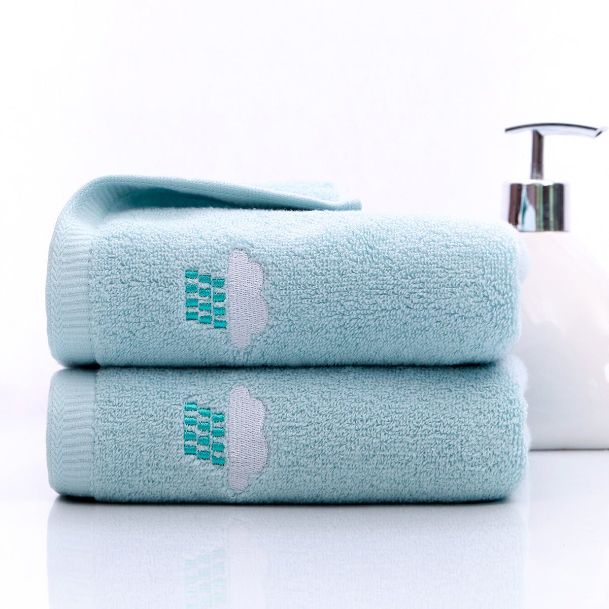 Plain Household Embroidered Couple Towel - AmiraMart