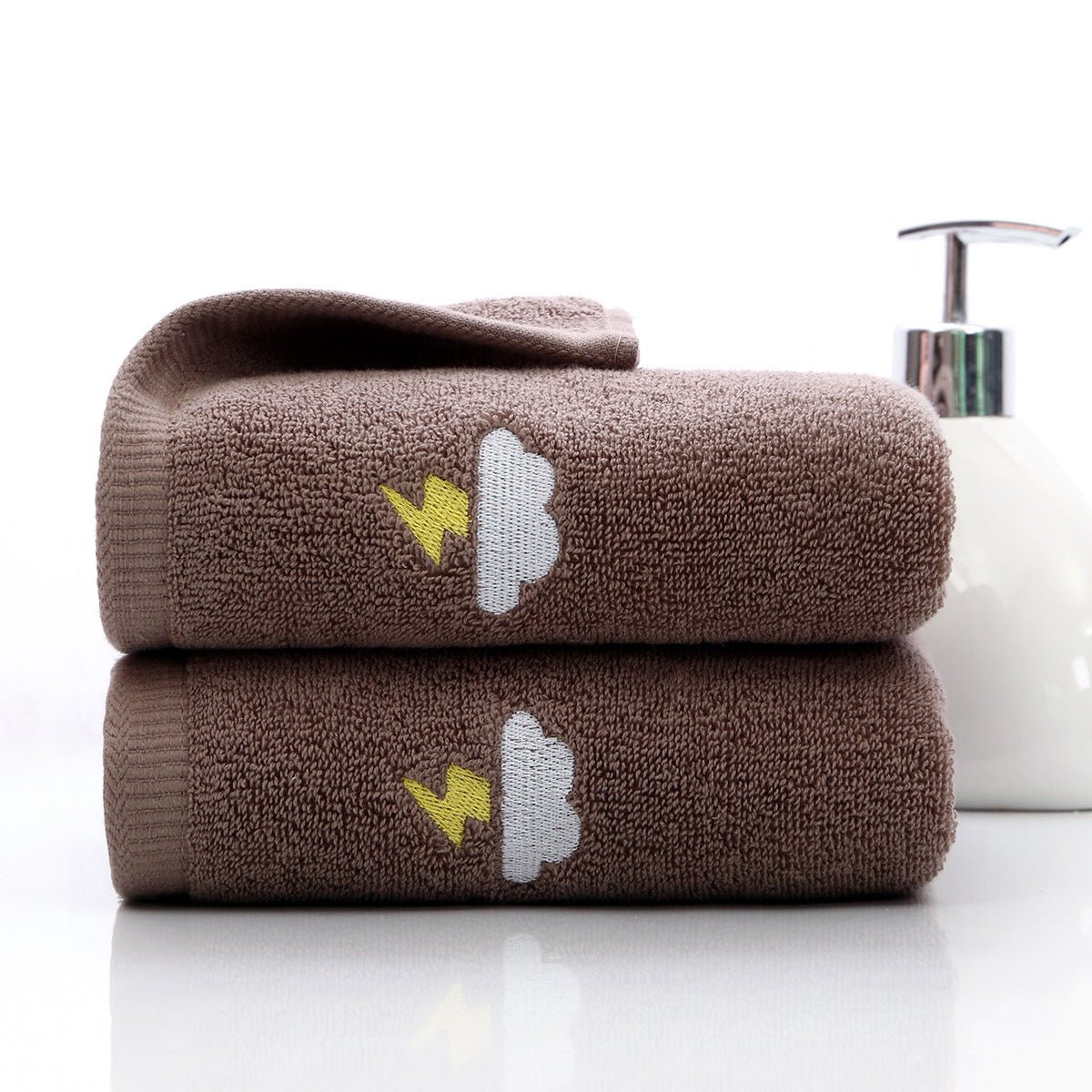 Plain Household Embroidered Couple Towel - AmiraMart