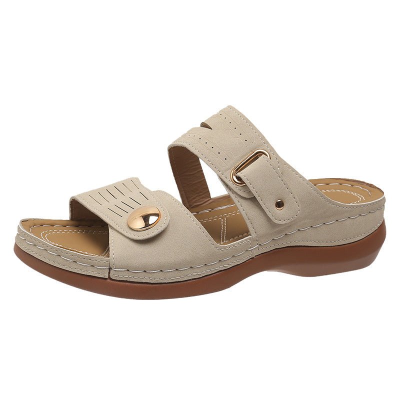 Plus Size Hollow - Out Platform Slippers | Breathable Women's Shoes - AmiraMart