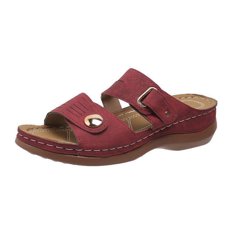 Plus Size Hollow - Out Platform Slippers | Breathable Women's Shoes - AmiraMart