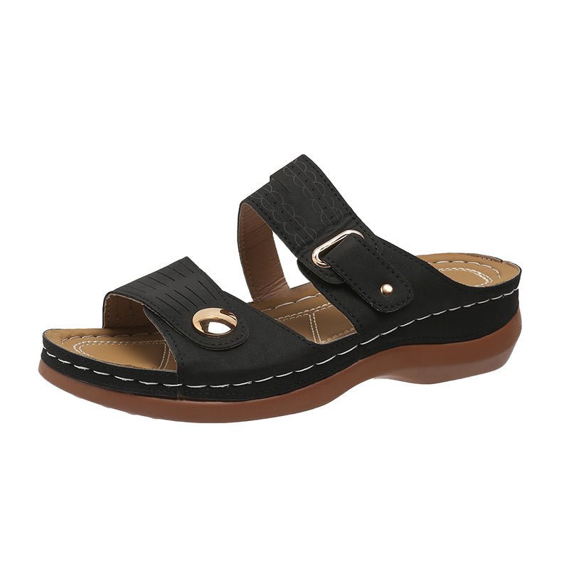 Plus Size Hollow - Out Platform Slippers | Breathable Women's Shoes - AmiraMart