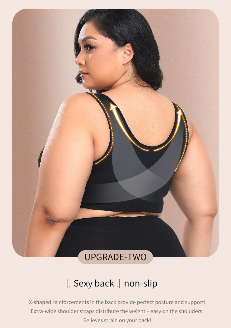 Plus Size Lace Bra – Front Button & No Steel Ring - AmiraMart