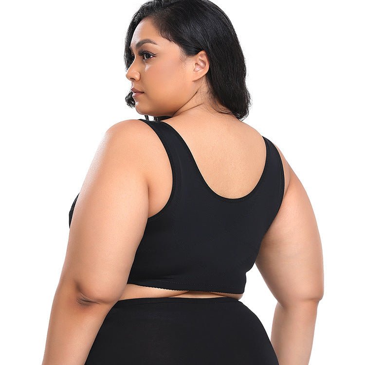 Plus Size Lace Bra – Front Button & No Steel Ring - AmiraMart