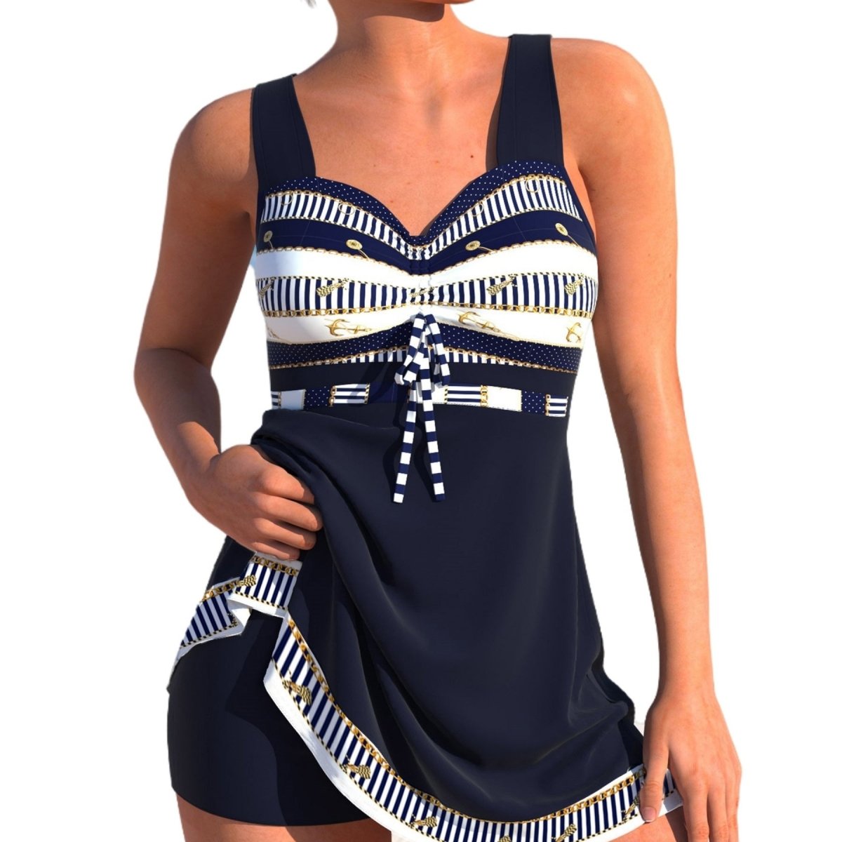Plus Size Quick - drying Women's Split Skirt Bikini Swimsuit - AmiraMart