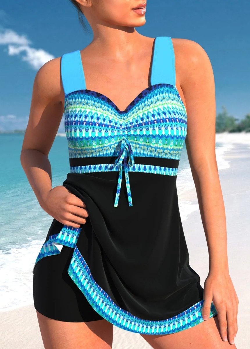 Plus Size Quick - drying Women's Split Skirt Bikini Swimsuit - AmiraMart