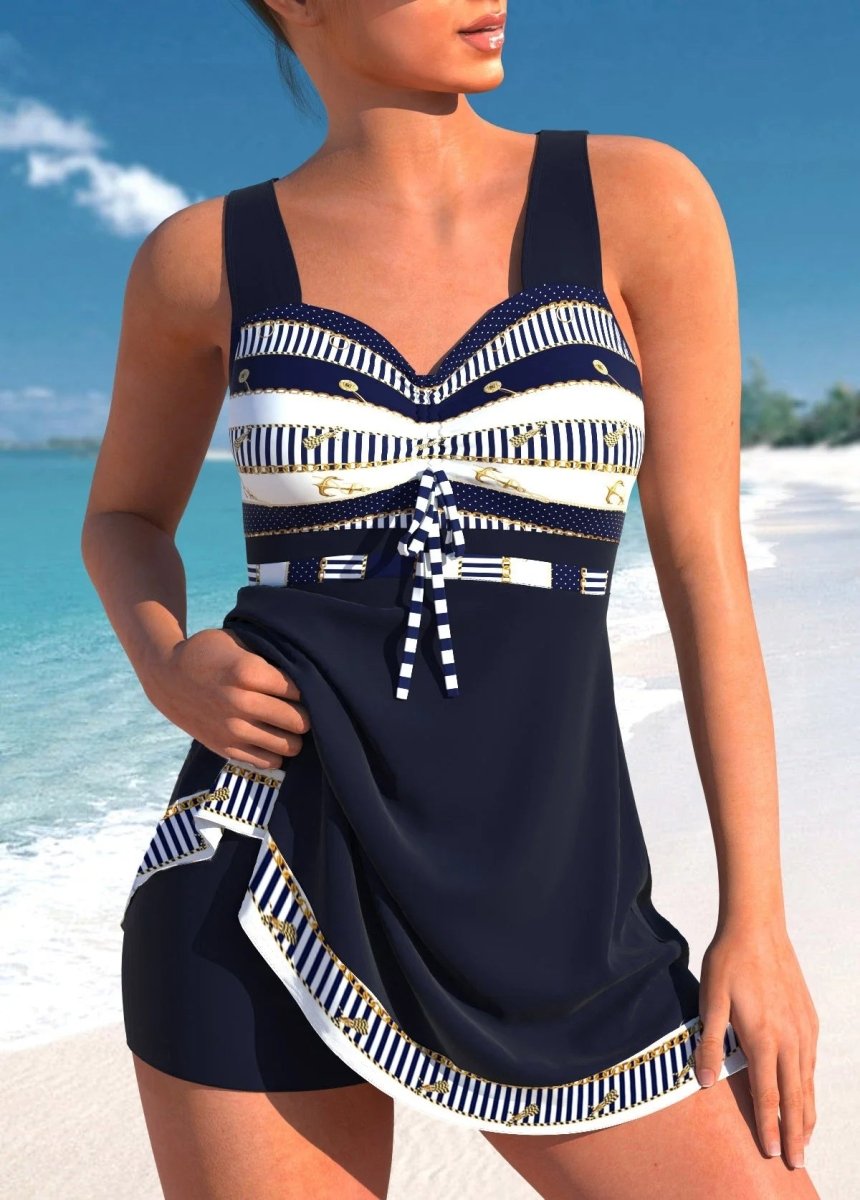 Plus Size Quick - drying Women's Split Skirt Bikini Swimsuit - AmiraMart