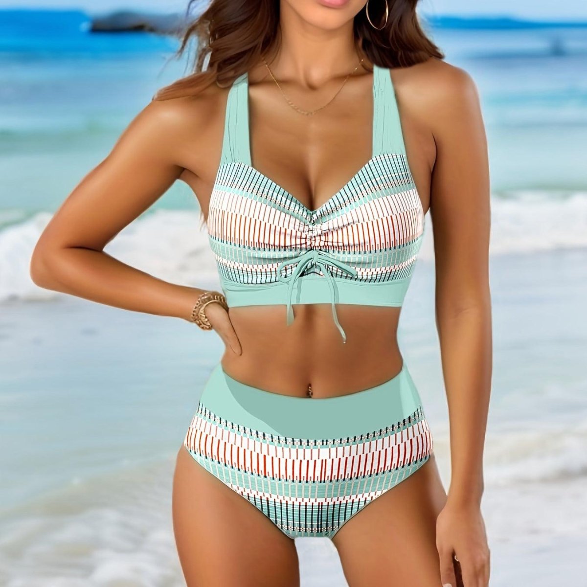 Plus Size Split Swimsuit - AmiraMart