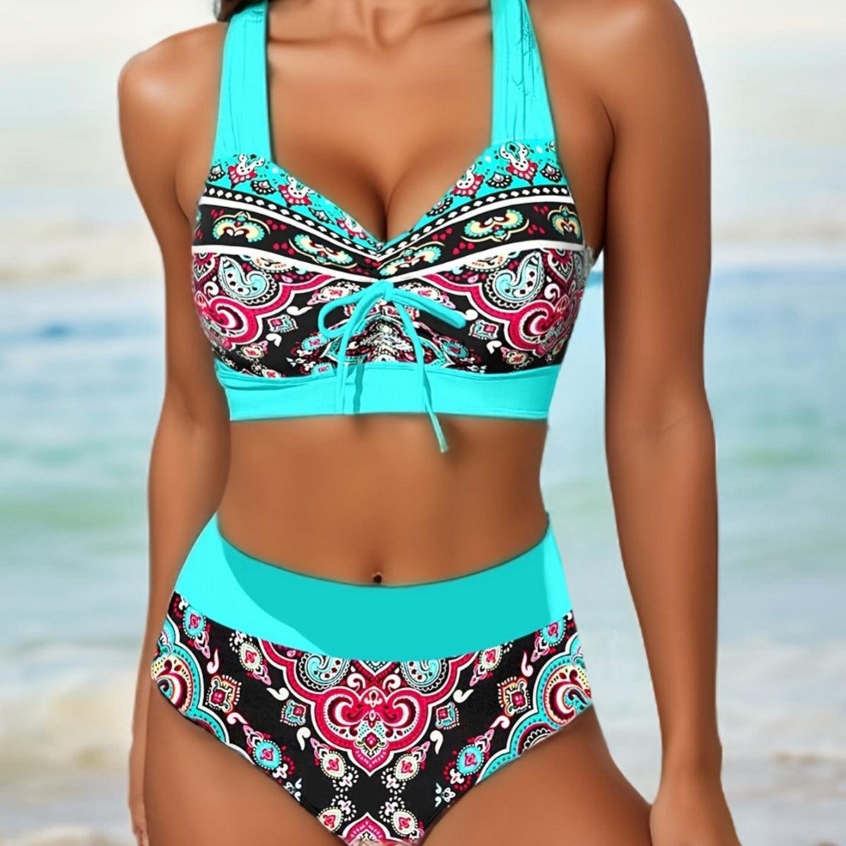 Plus Size Split Swimsuit - AmiraMart