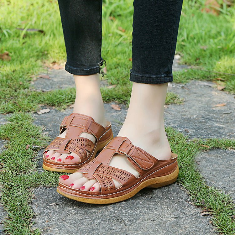 Plus Size Wedge Sandals - AmiraMart