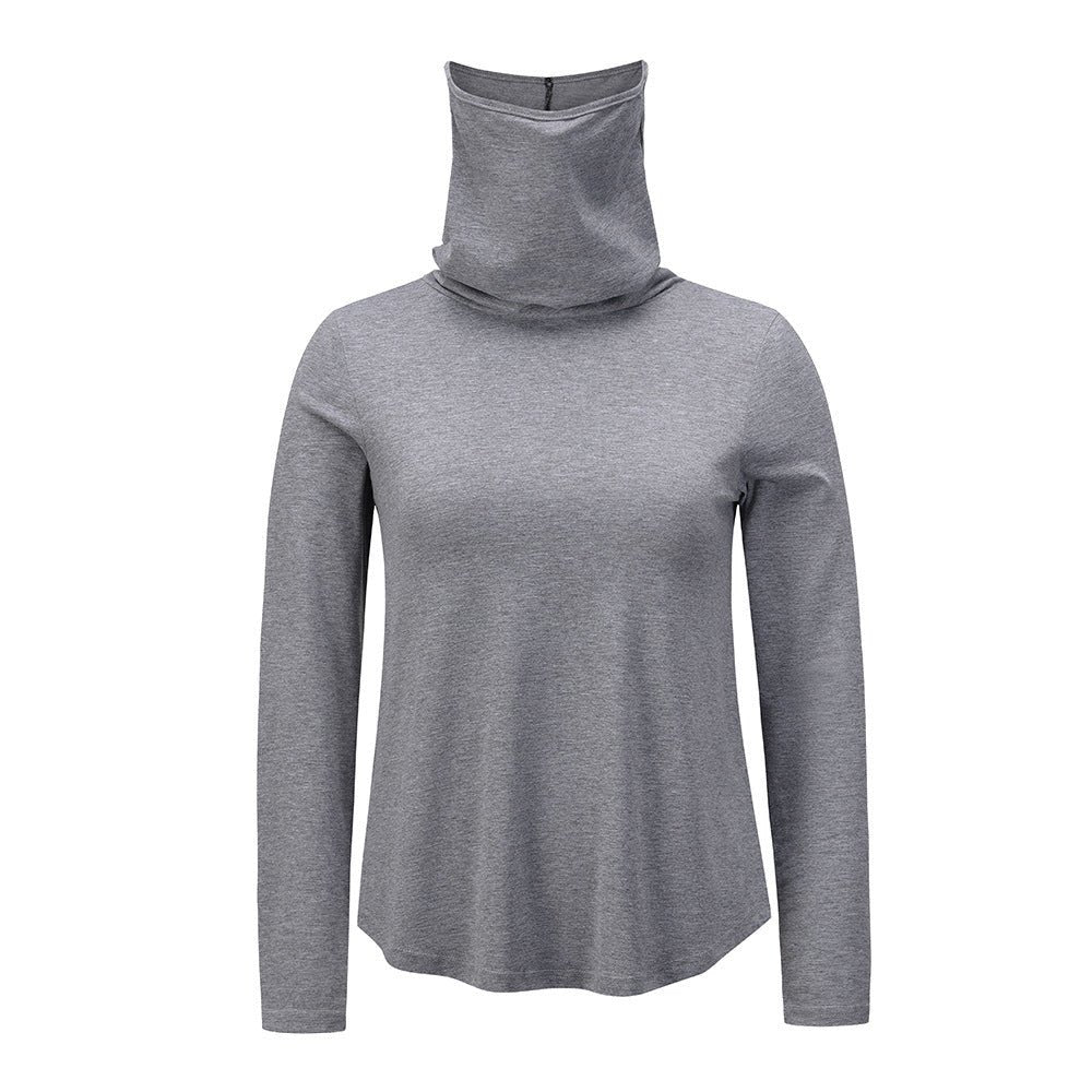 Women's Bottoming Shirt Half High Neck Slim Long Sleeves - AmiraMart