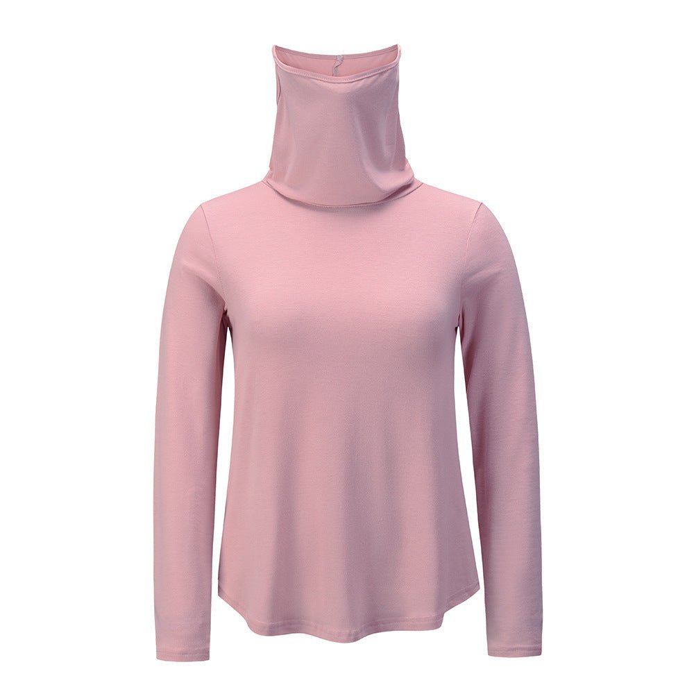 Women's Bottoming Shirt Half High Neck Slim Long Sleeves - AmiraMart