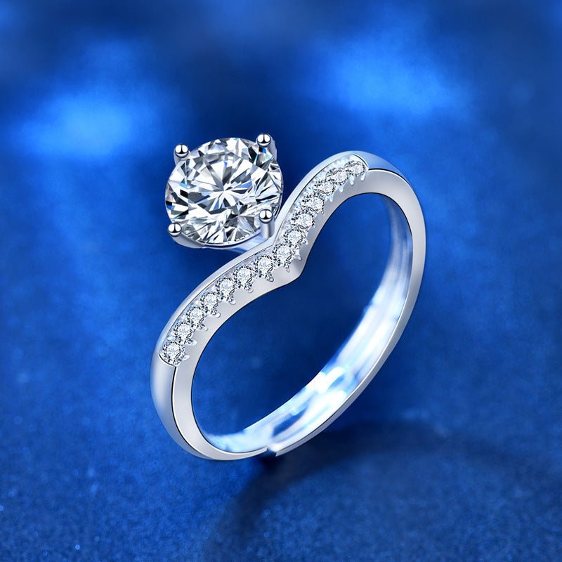 Princess Crown 1 Carat Moissanite Ring - AmiraMart