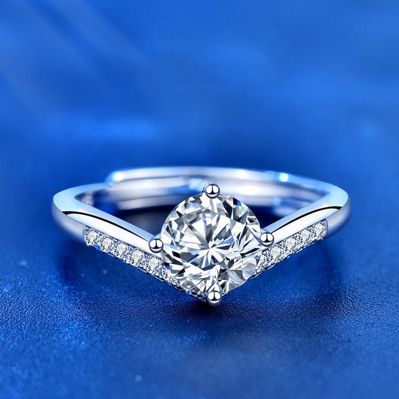 Princess Crown 1 Carat Moissanite Ring - AmiraMart