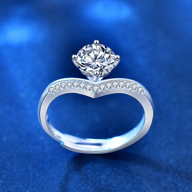 Princess Crown 1 Carat Moissanite Ring - AmiraMart