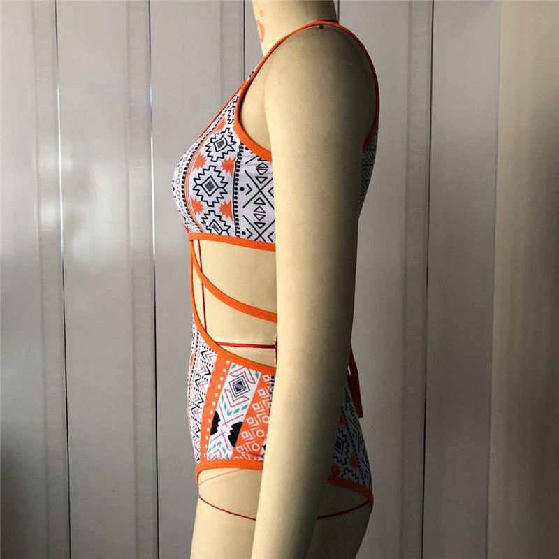 Printed Bikini One - piece Swimsuit - AmiraMart