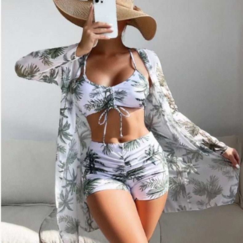 Printed Boxer & Long Sleeve Blouse Set - AmiraMart
