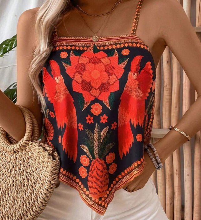 Printed Green Plant Positioning Vest - AmiraMart