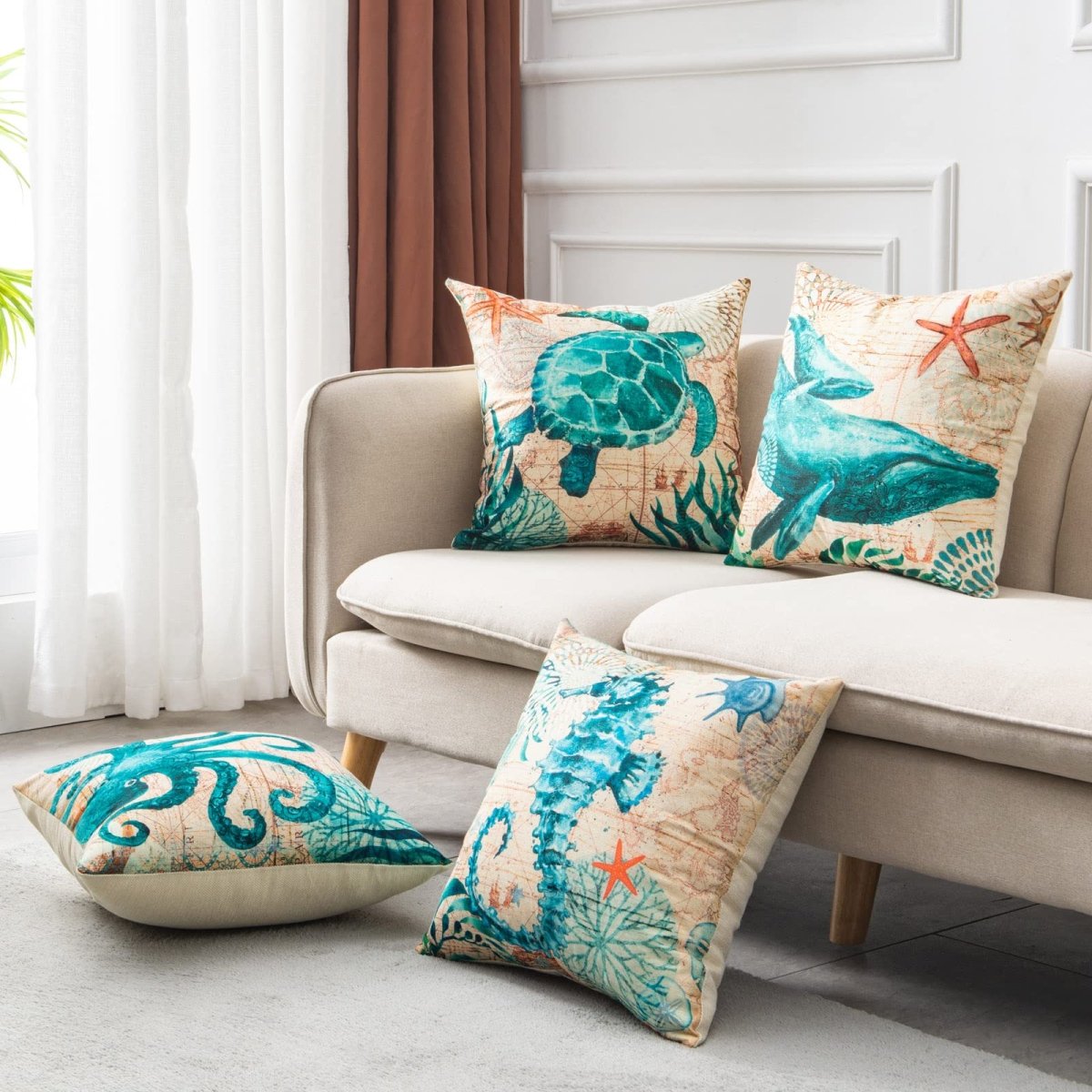 Printed Throw Pillow Cases For Home Decor Sofa Chair Seat - AmiraMart
