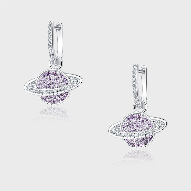 Purple Zircon Star Earrings | Elegant and Sparkling Jewelry - AmiraMart