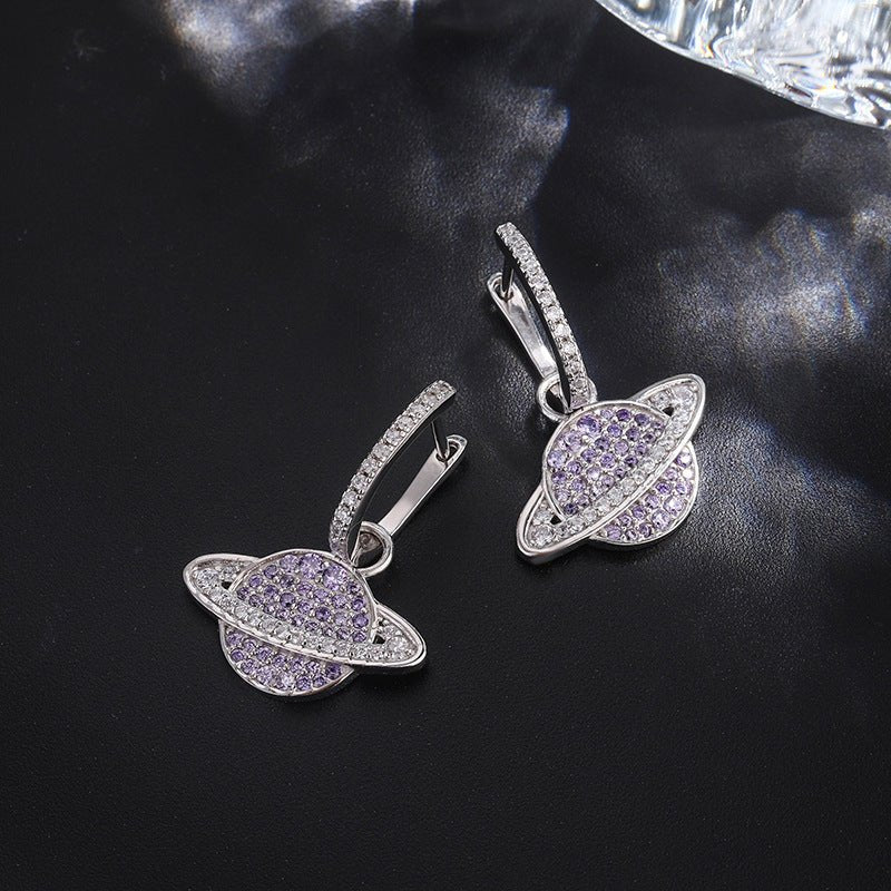 Purple Zircon Star Earrings | Elegant and Sparkling Jewelry - AmiraMart