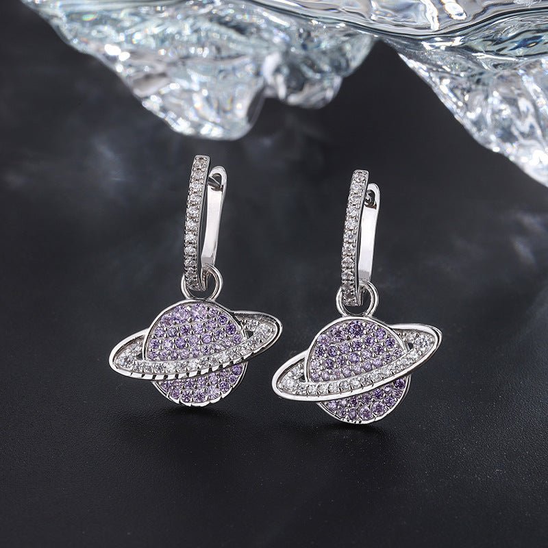 Purple Zircon Star Earrings | Elegant and Sparkling Jewelry - AmiraMart