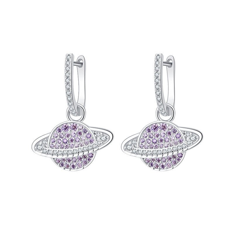 Purple Zircon Star Earrings | Elegant and Sparkling Jewelry - AmiraMart